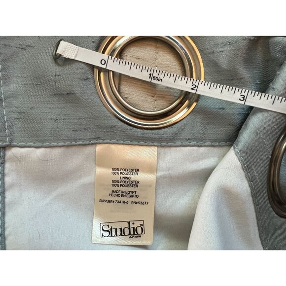 JCP One Polyester Grommet Panel Drapes Curtains Drapery 50x84" Blue Beige Brown - Picture 3 of 7